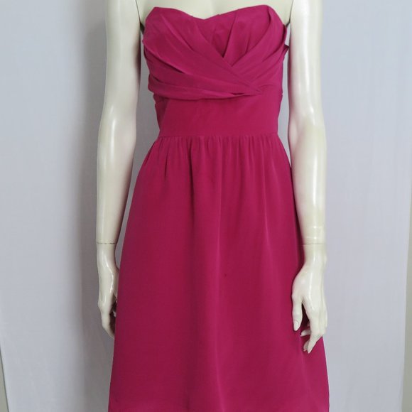 Robe 100% Soie 123 - Taille 38 - Rouge Fushia Avec Doublure - Occasion Très Bon état